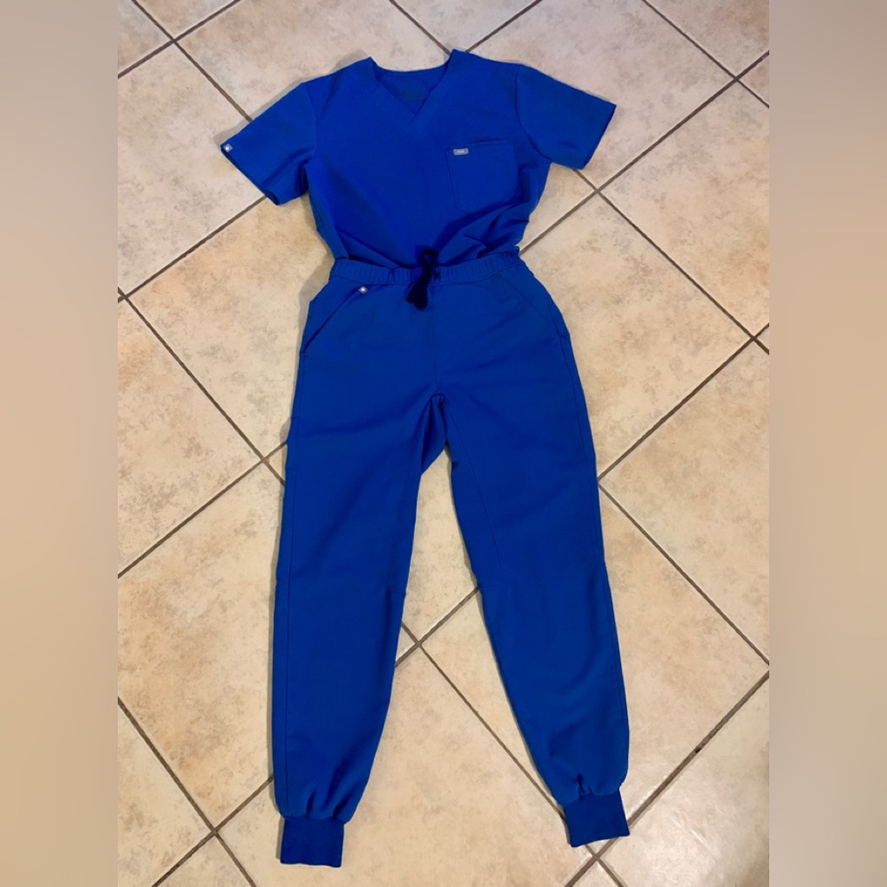 Figs Technical Collection royal blue scrubs.